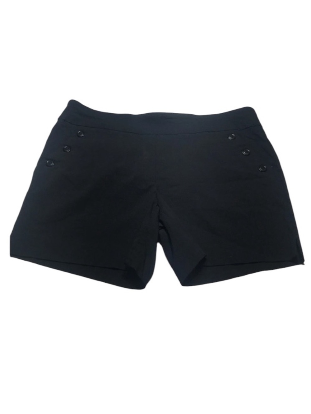 Counterparts Black Super Stretch High-Waist Button Accent Shorts